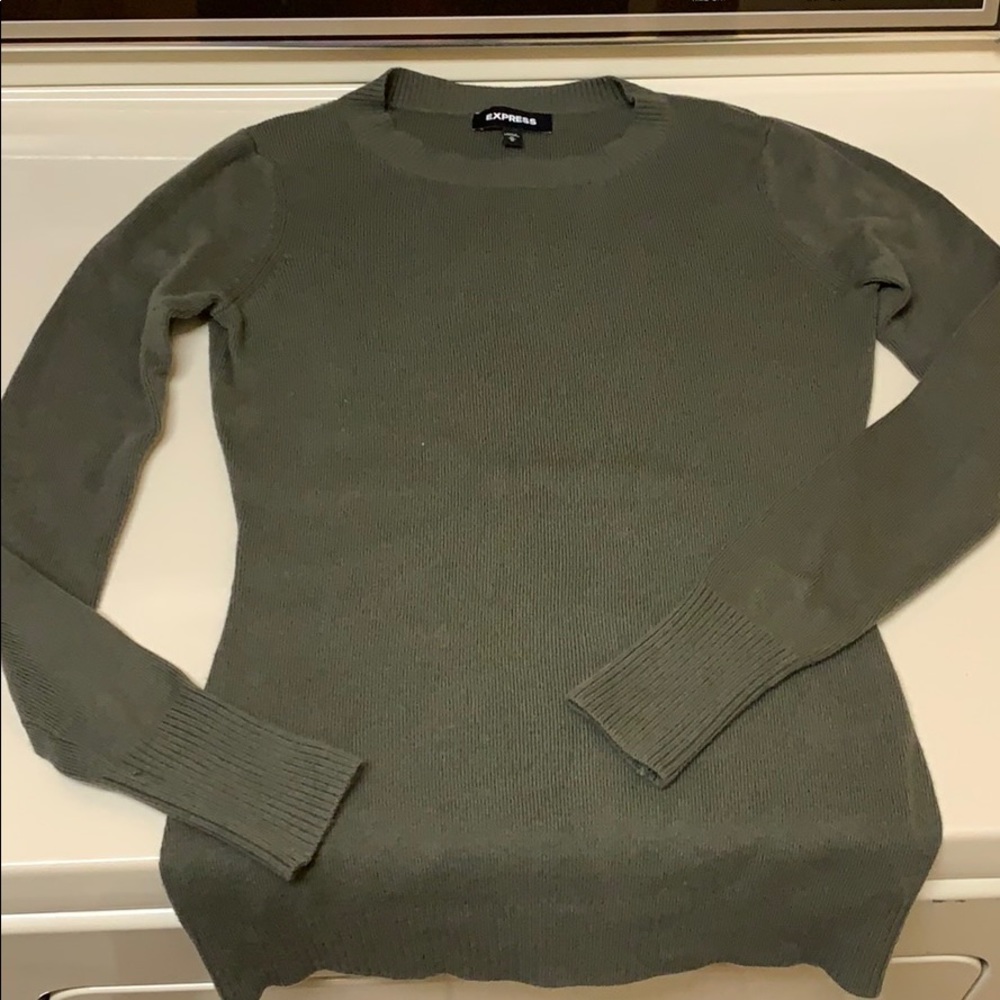 Express olive green crew neck sweater